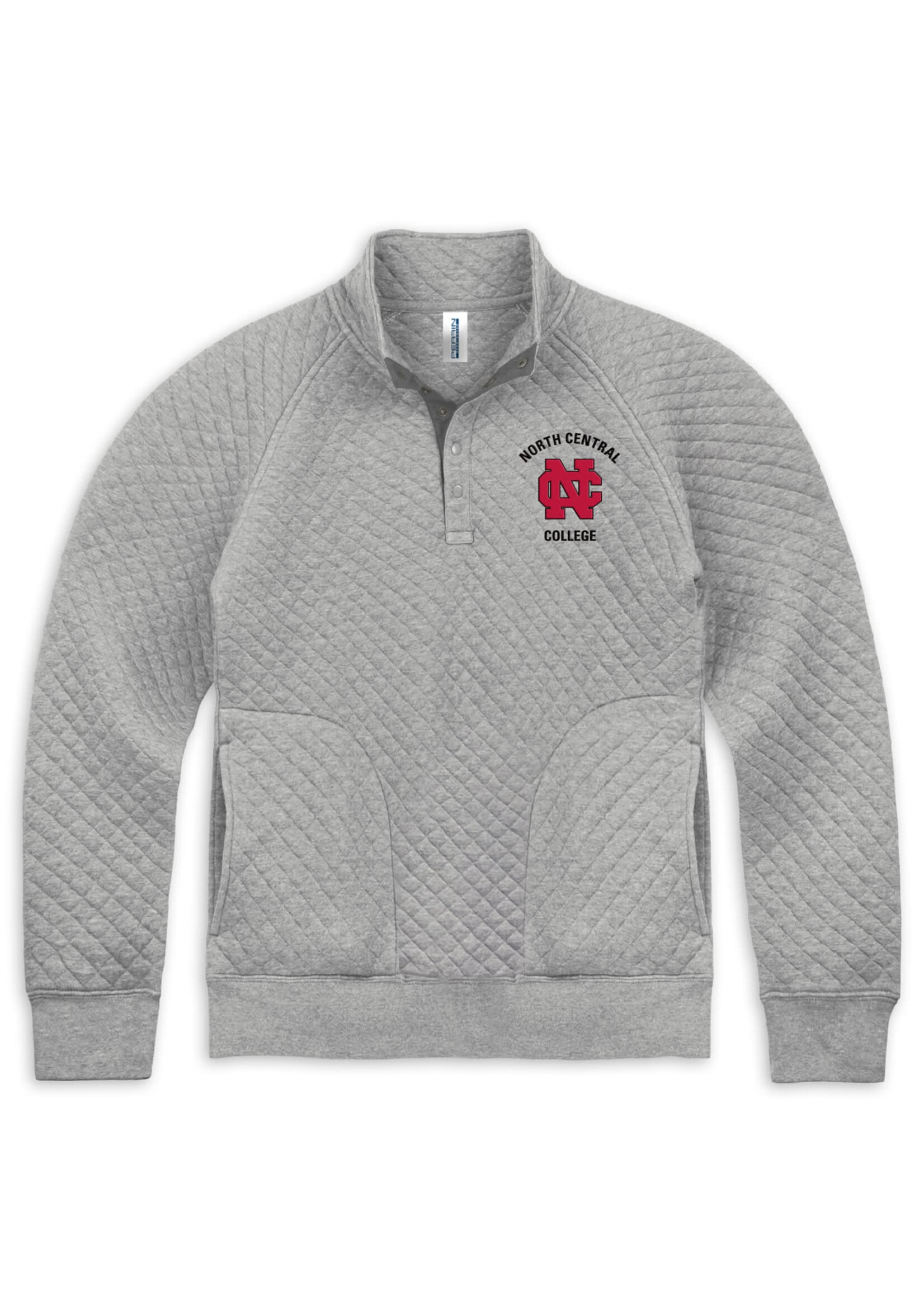 New Agenda New Agenda Ladies Grey Quilted Snap Fleece