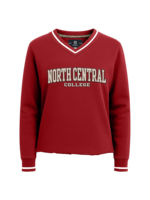 Summit Summit  SS7242 Applique Vintage Red V-Neck Pullover