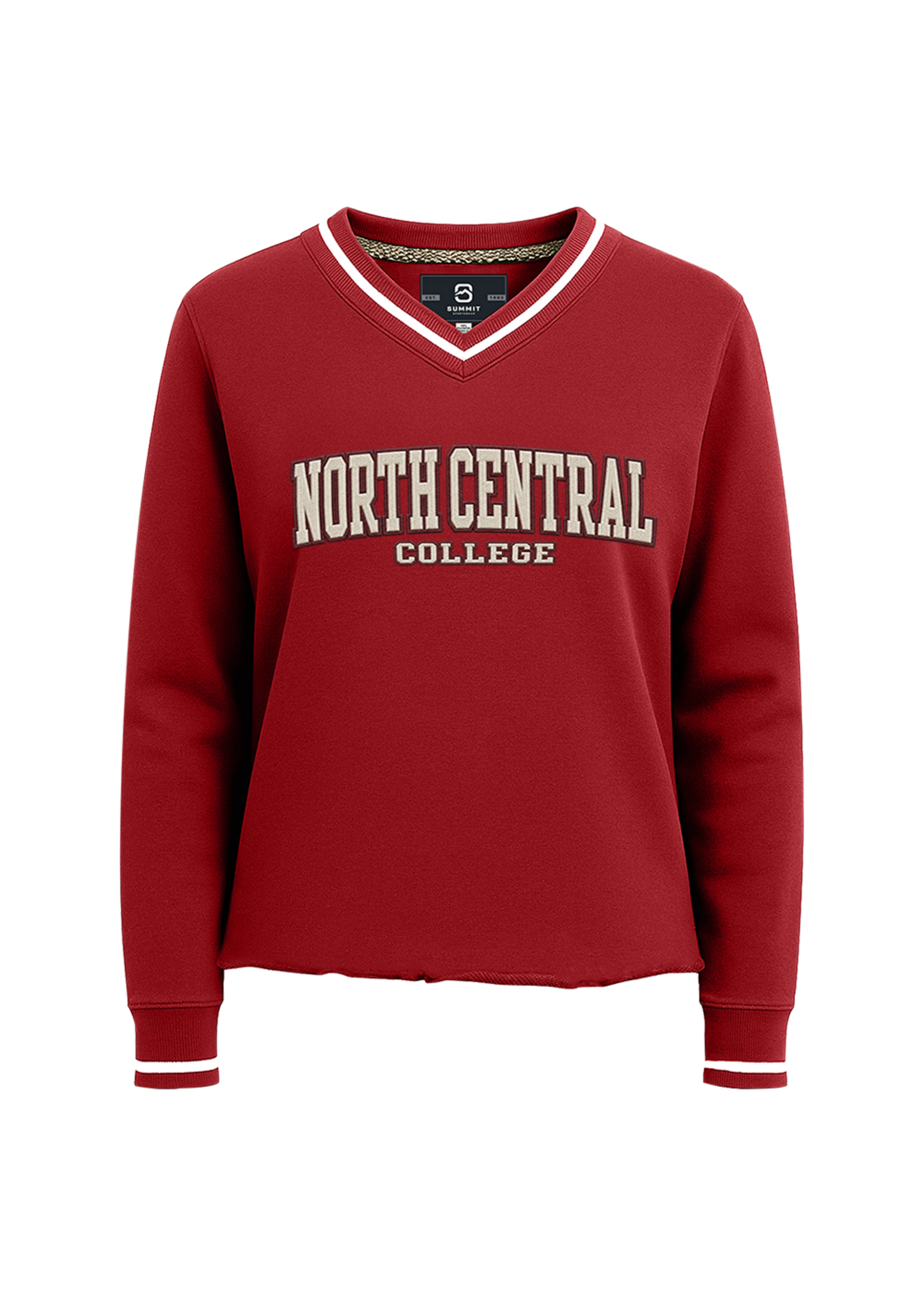 Summit Summit  SS7242 Applique Vintage Red V-Neck Pullover