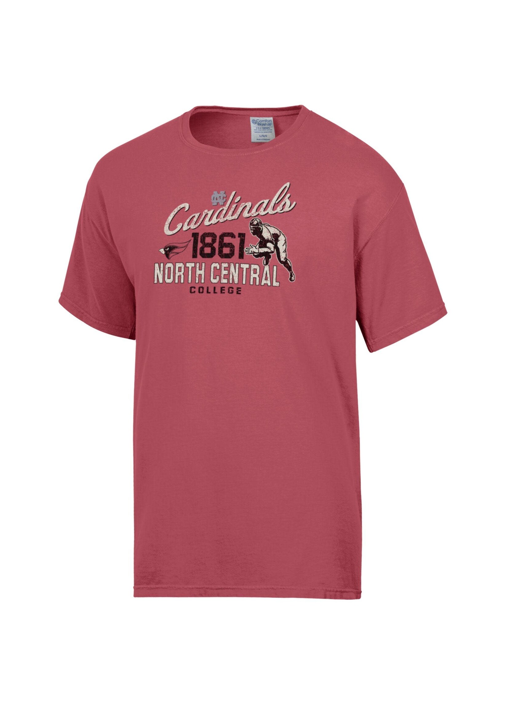 Comfort Wash Short Sleeve Football Crimson