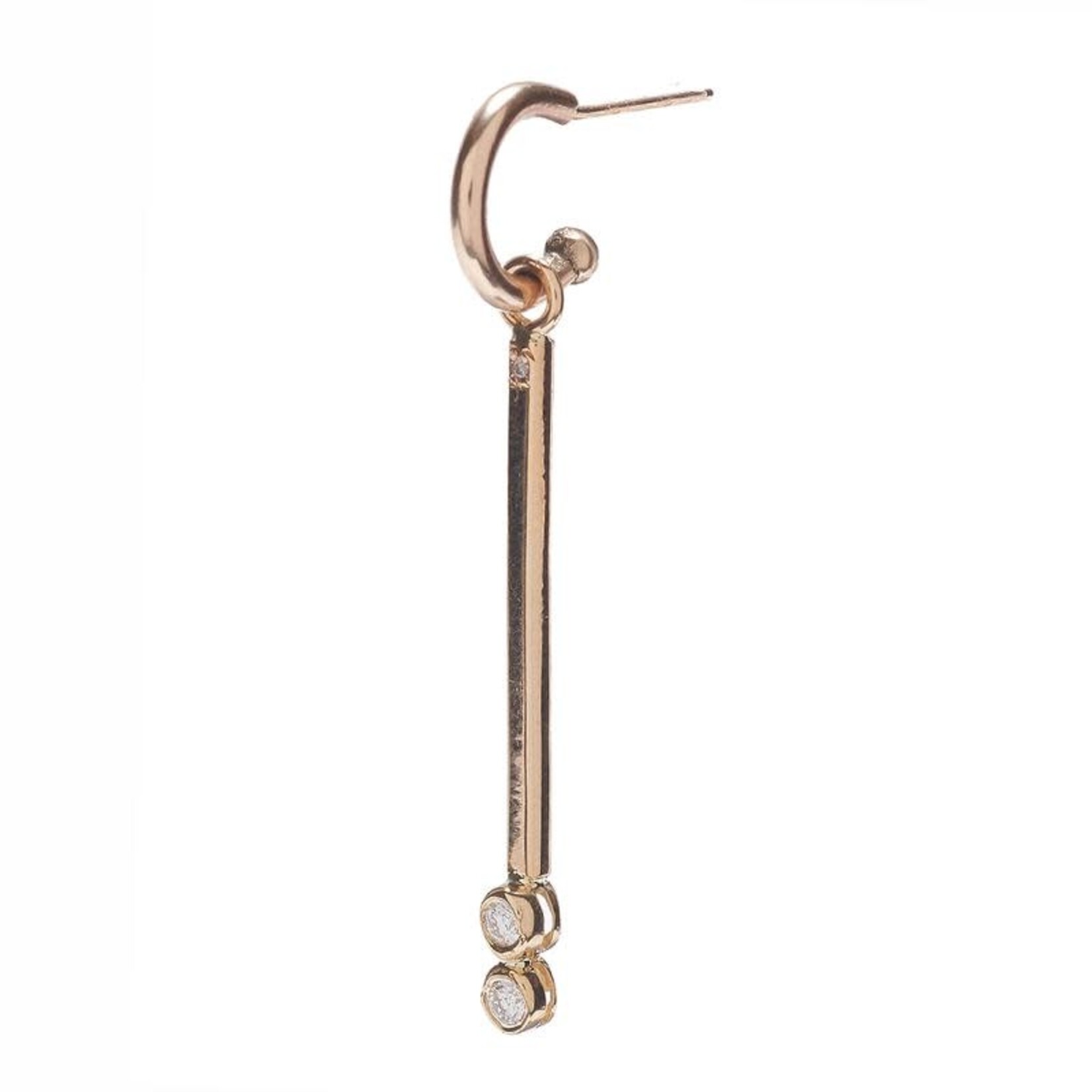 Scosha Long Bar Bezel Charm with Diamond in Gold