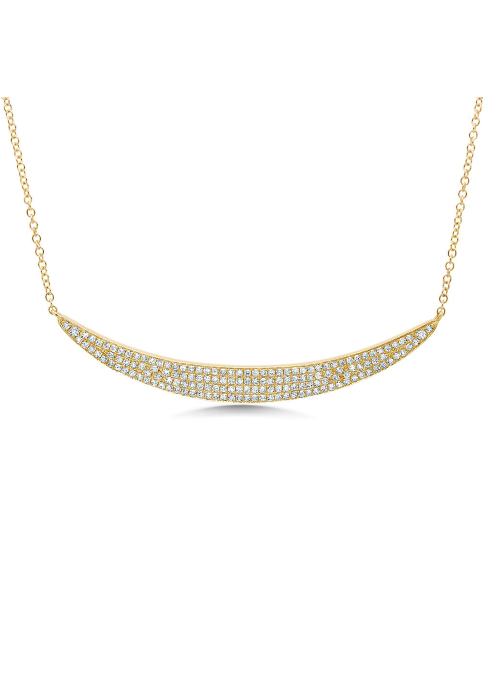 Jill Alberts Large Pave Diamond Crescent Necklace