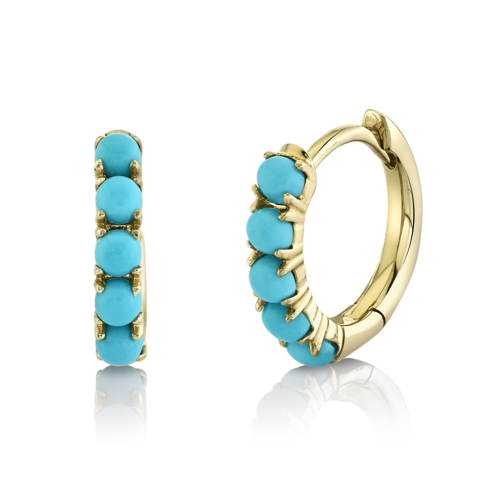 Jill Alberts Composite Turquoise Huggie Earring