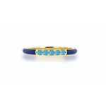 Rachel Reid Navy Enamel & Turquoise Band Ring