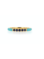 Rachel Reid Turquoise Enamel & Sapphire Band Ring