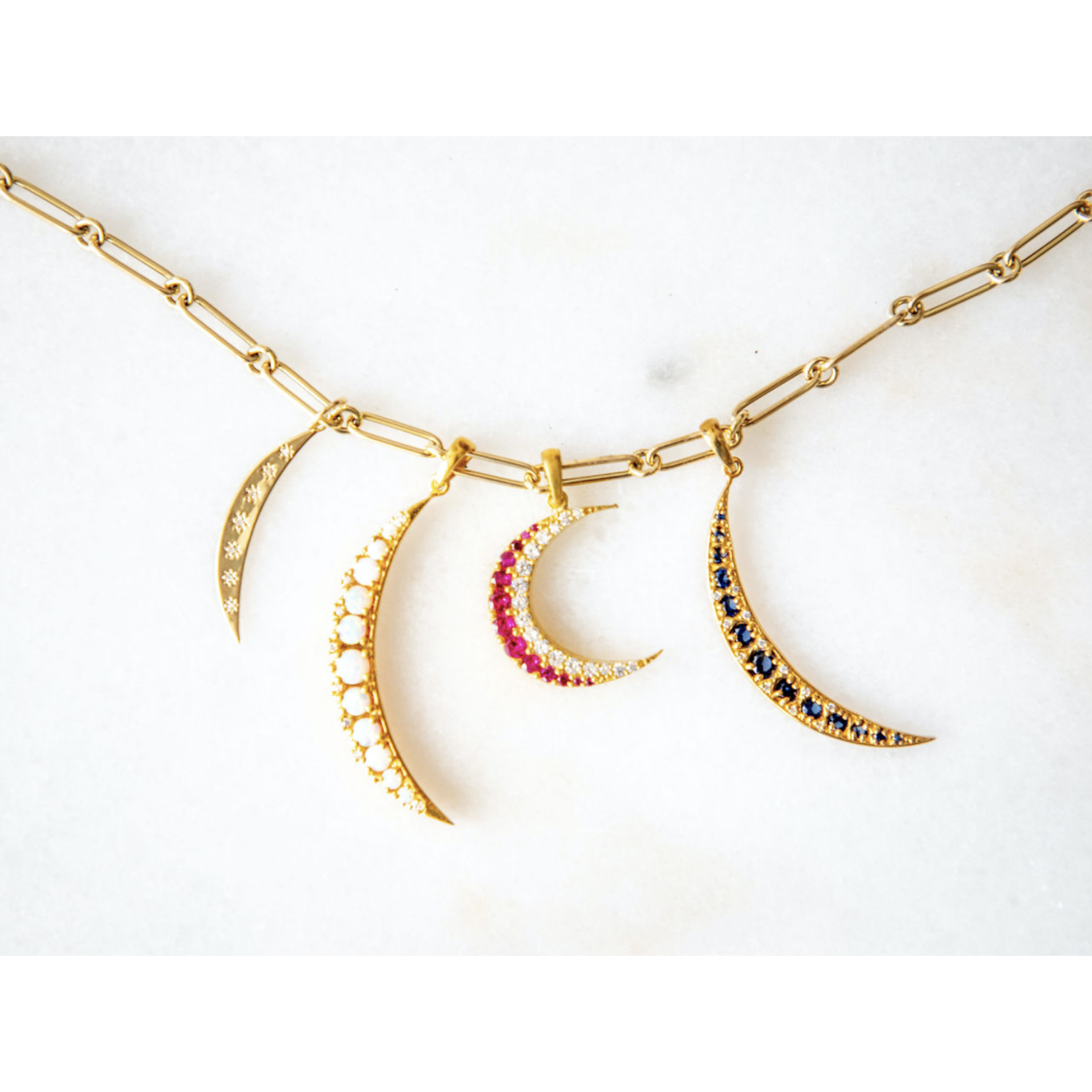 Jill Alberts Blue Sapphire Crescent