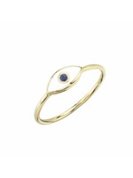 Jill Alberts Blue Sapphire & White Enamel Eye Ring