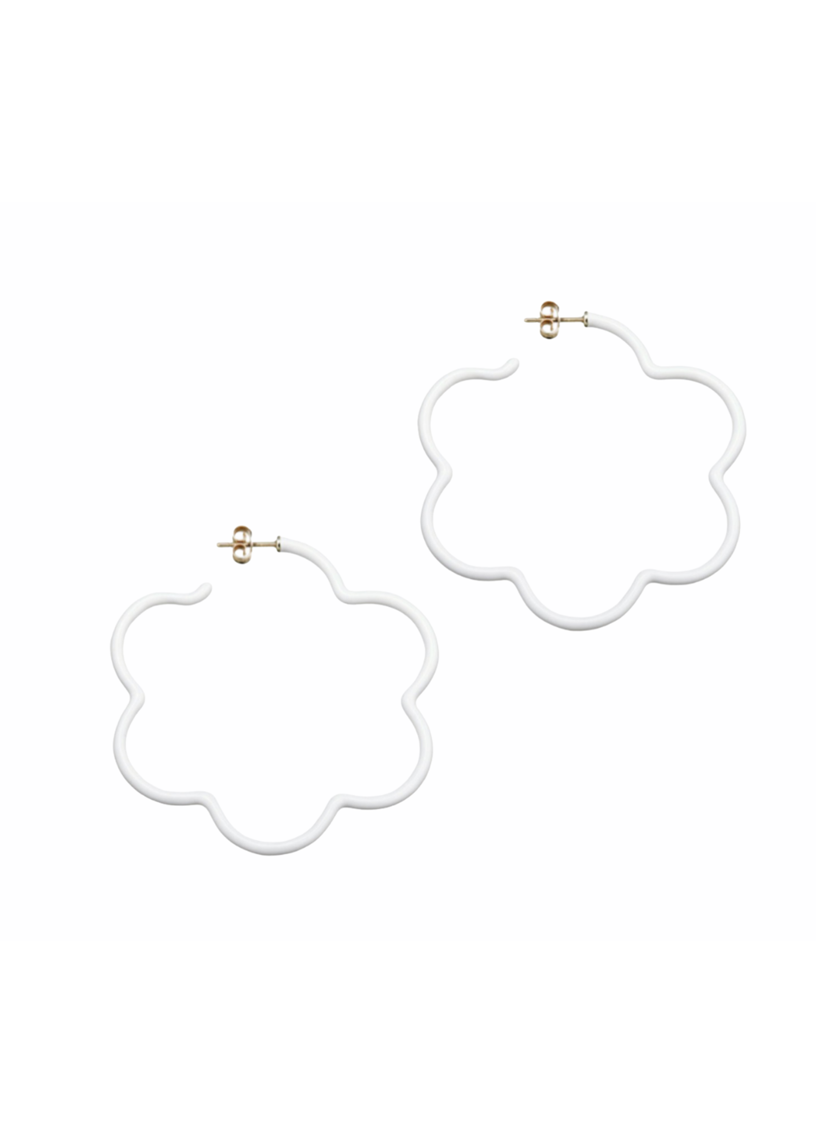 Bea Bongiasca White Flower Hoops