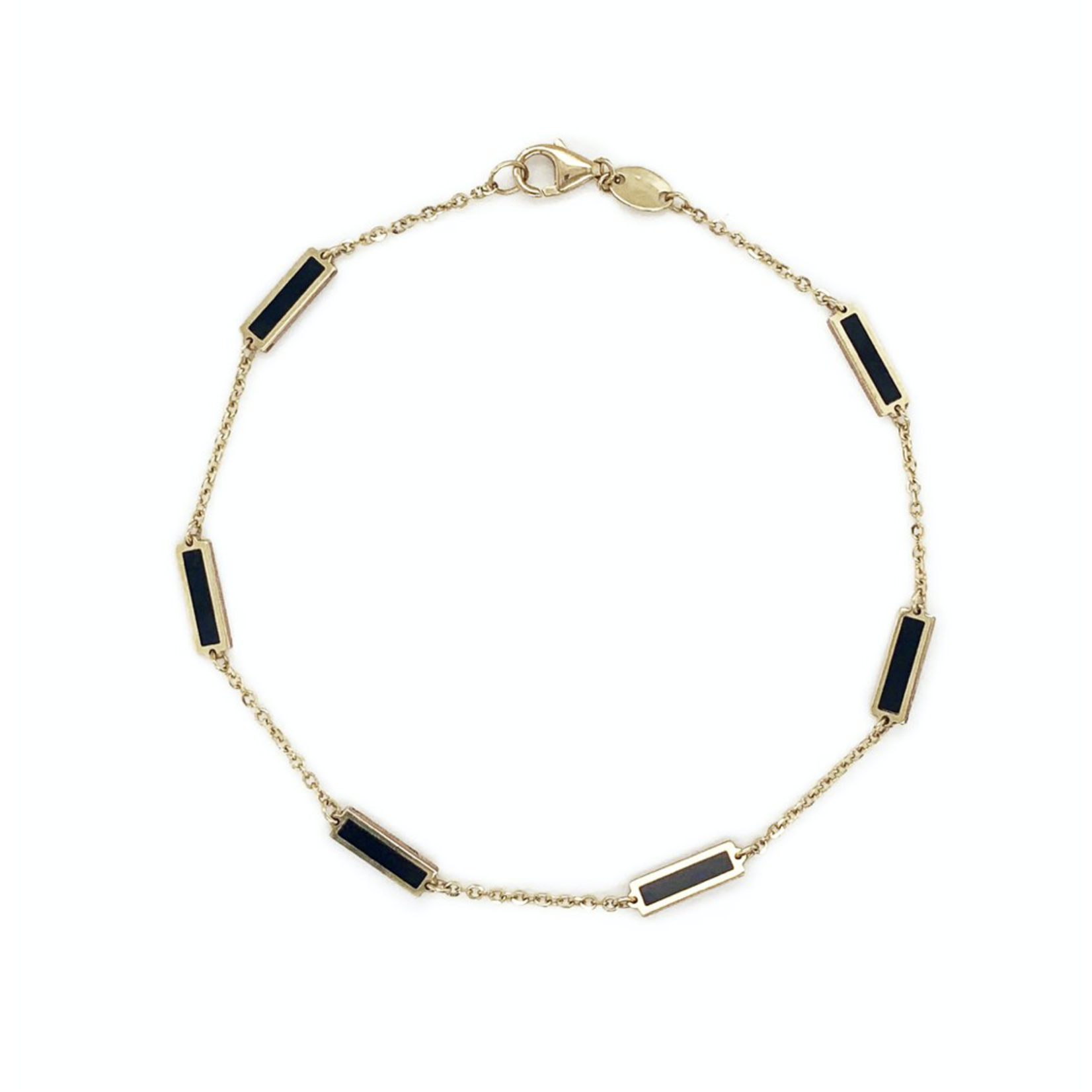 Jill Alberts Black Station Bar Bracelet
