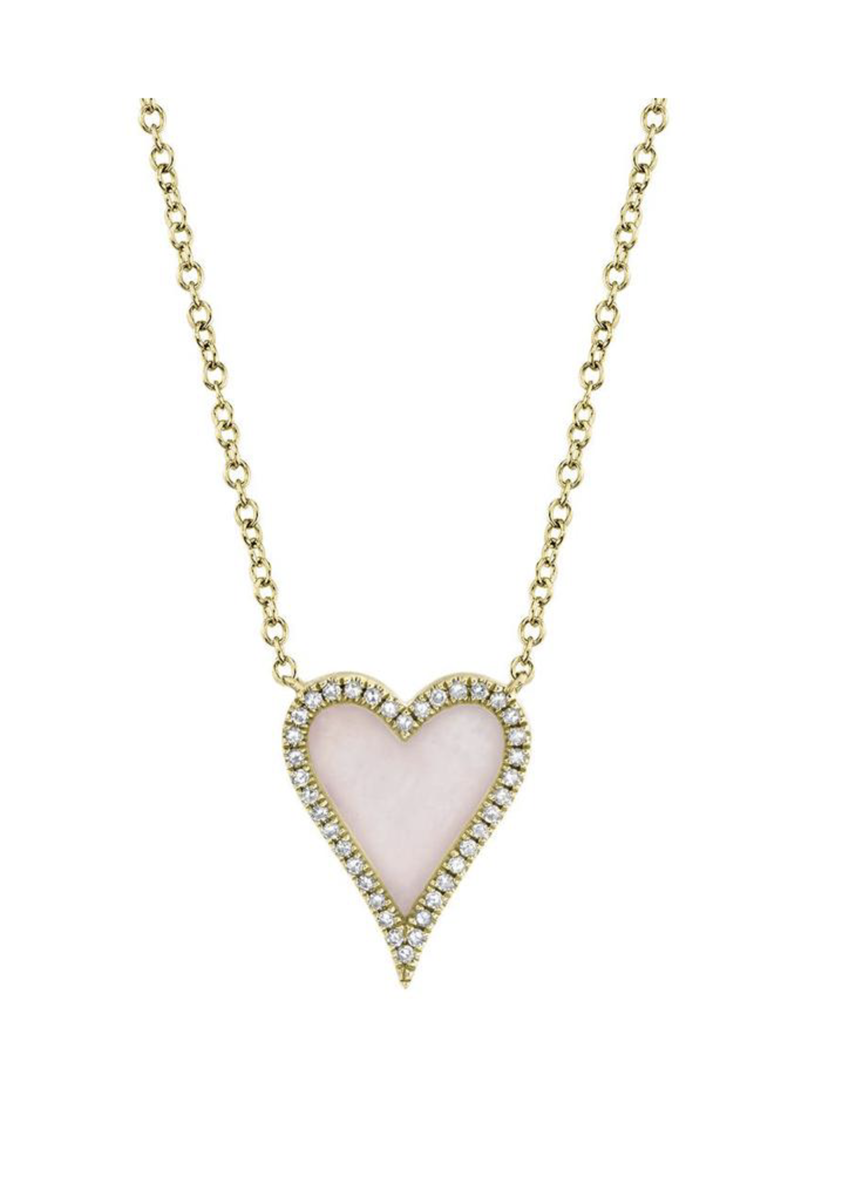 Jill Alberts Pink Opal Heart Necklace