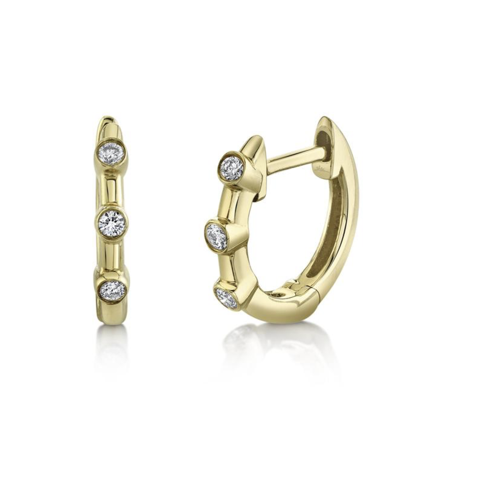 Jill Alberts Diamond Bezel Huggie Earrings