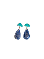 Jill Alberts Turquoise & Raw Sapphire Earrings