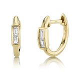 Jill Alberts Diamond Baguette Huggie Earrings
