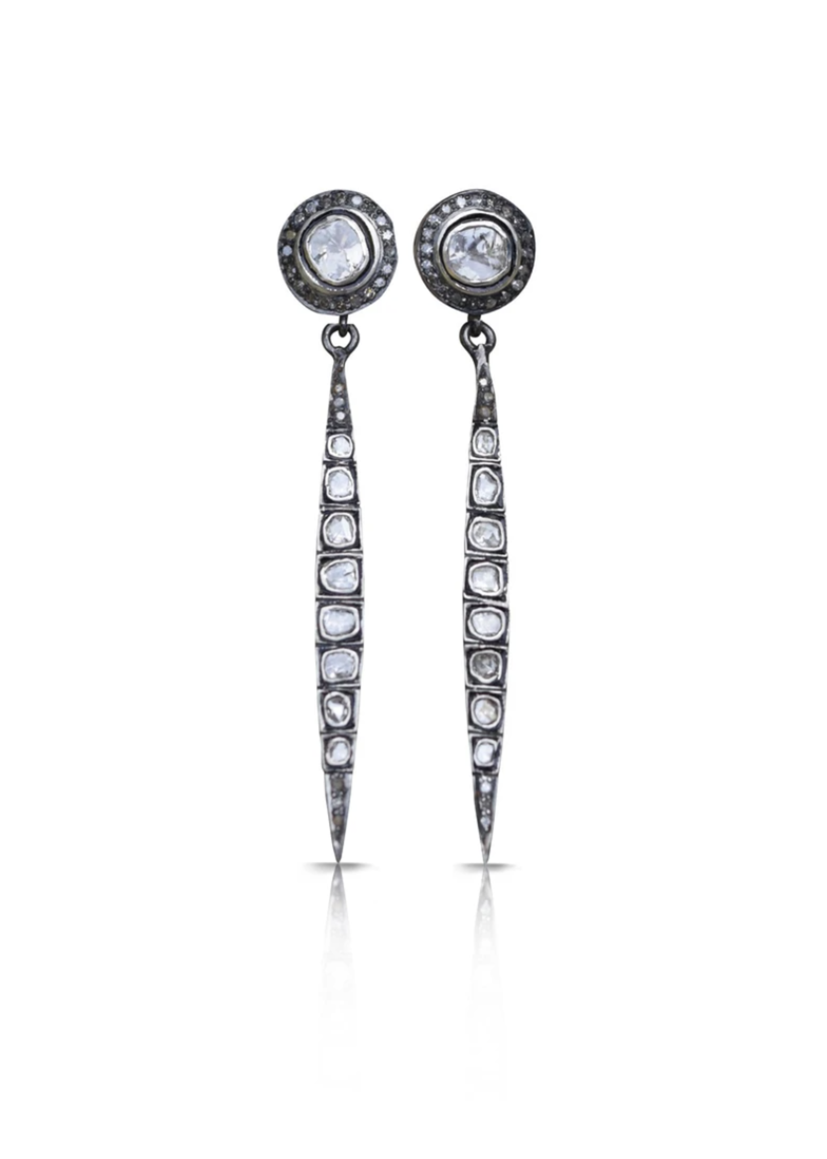S. Carter Designs Sliced Diamond Spike Stud Earrings