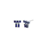 Borgioni Blue Sapphire Mixed Cut Drop Stud Earrings