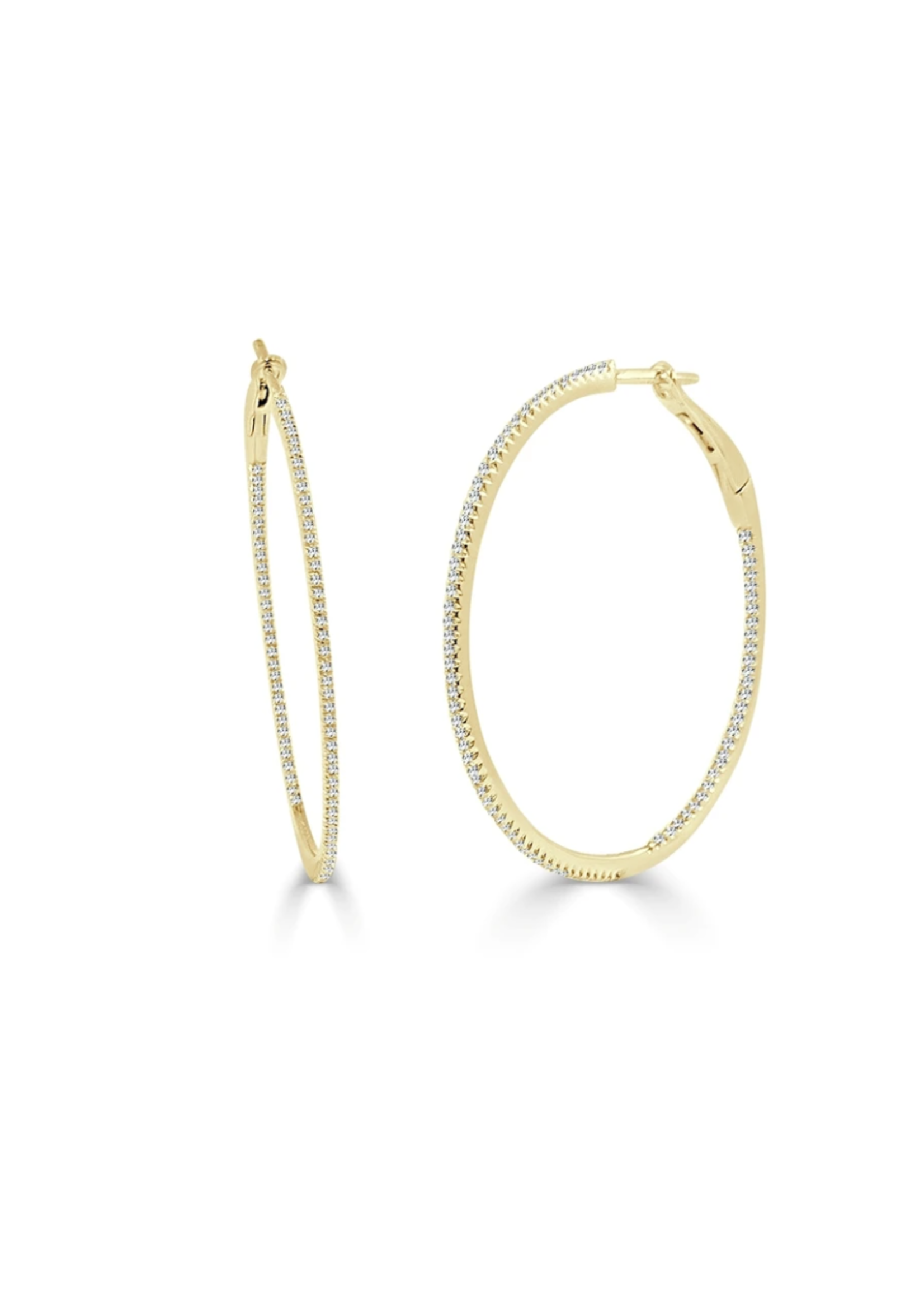 Jill Alberts Diamond Skinny Hoop Earrings