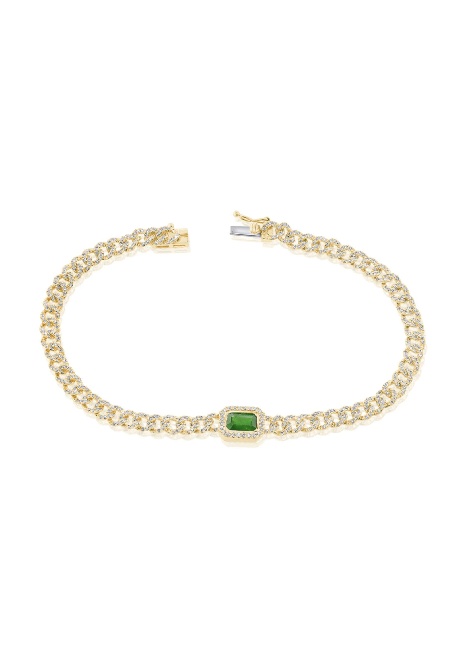 Jill Alberts Diamond & Emerald Link Bracelet