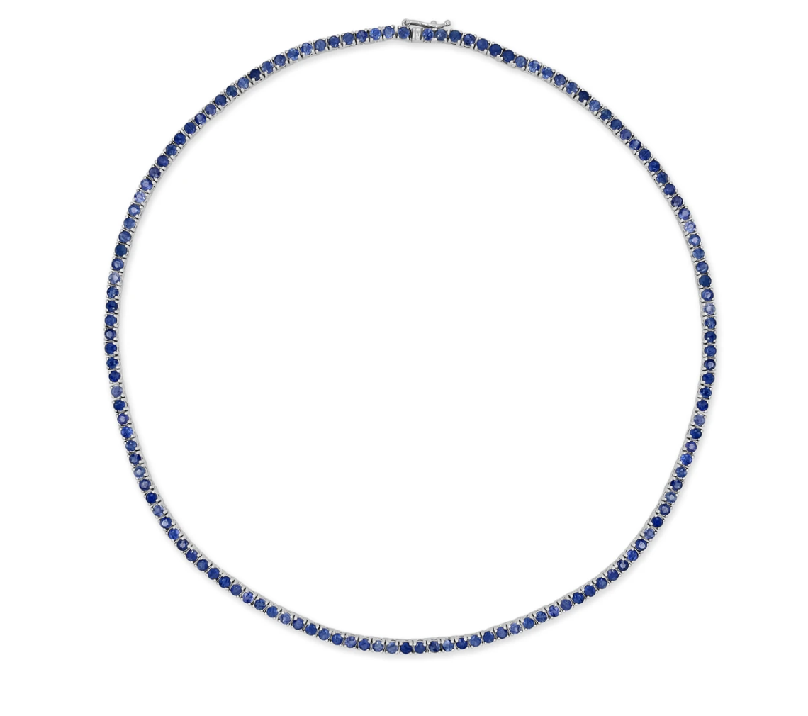 Suzanne Kalan 18kt Rose Gold Sapphire Tennis Necklace - Farfetch