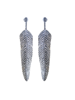 S. Carter Designs Large Full Pave Feather Earrings