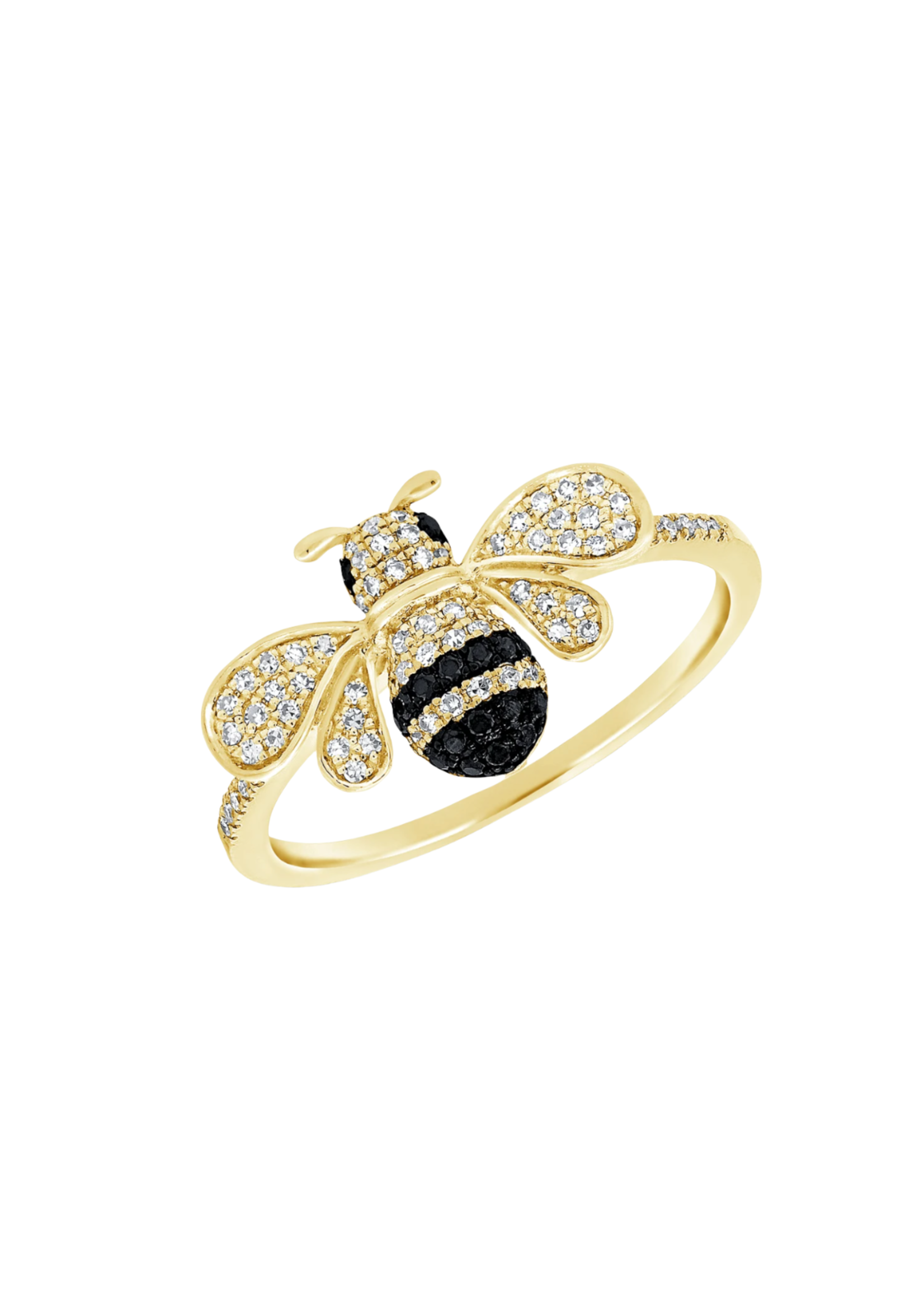 Jill Alberts Diamond & Black Diamond Bumble Bee Ring