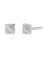 Borgioni Mini Pave Diamond Pyramid Stud Earrings