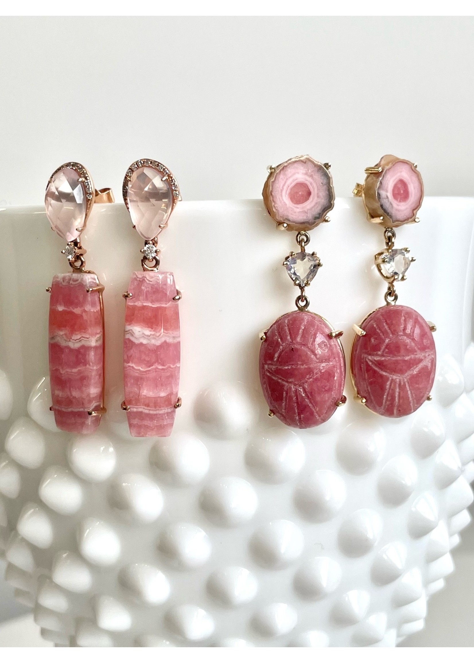 Jill Alberts Pink Morganite & Pink Opal Earrings