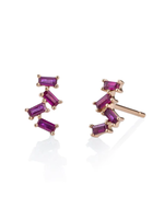 Borgioni Ruby Baguette Stud Earrings