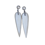 S. Carter Designs Light Horn Drop Diamond Stud Earrings