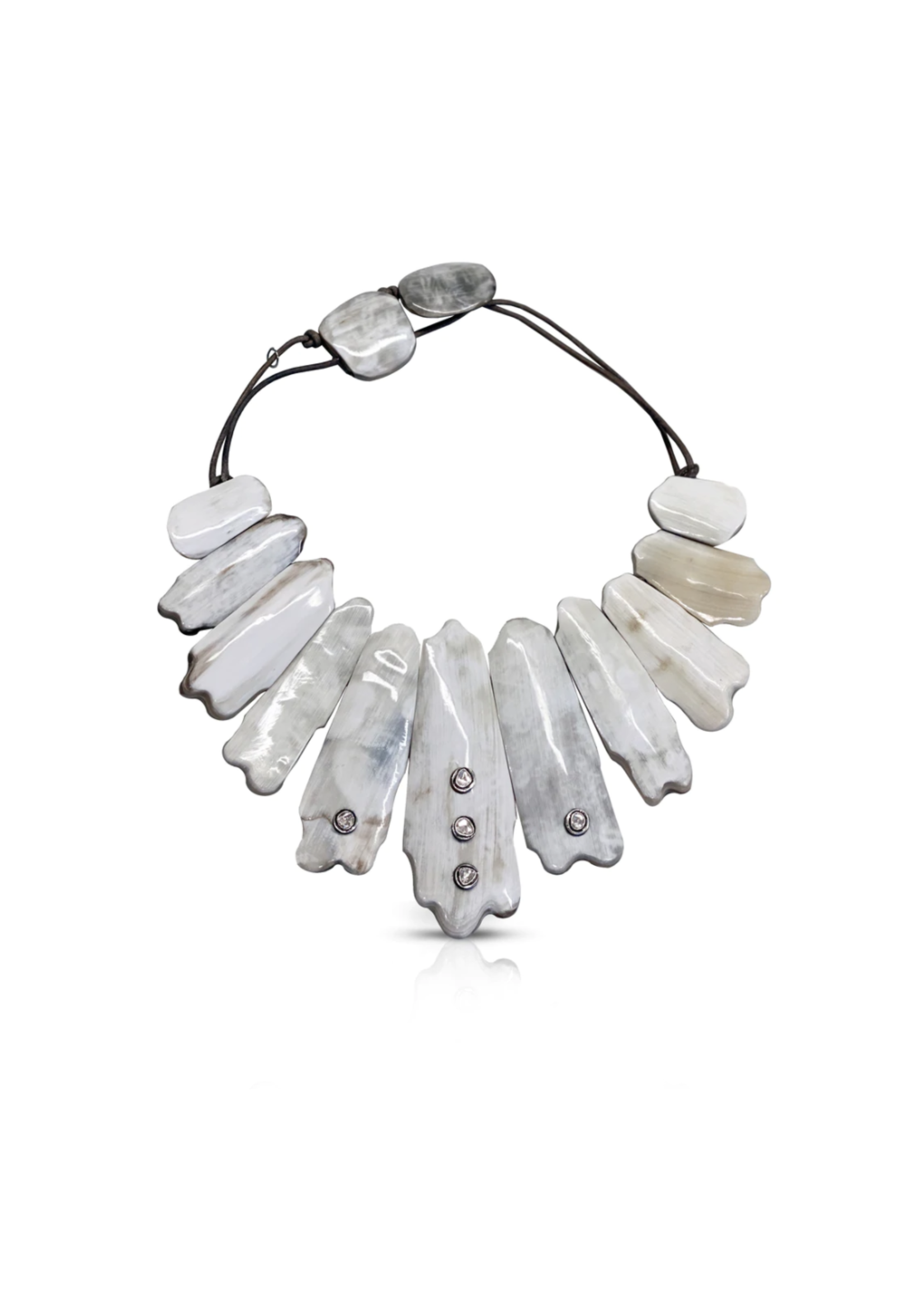 Polished Light Horn Collar - Jill Alberts Jewelry