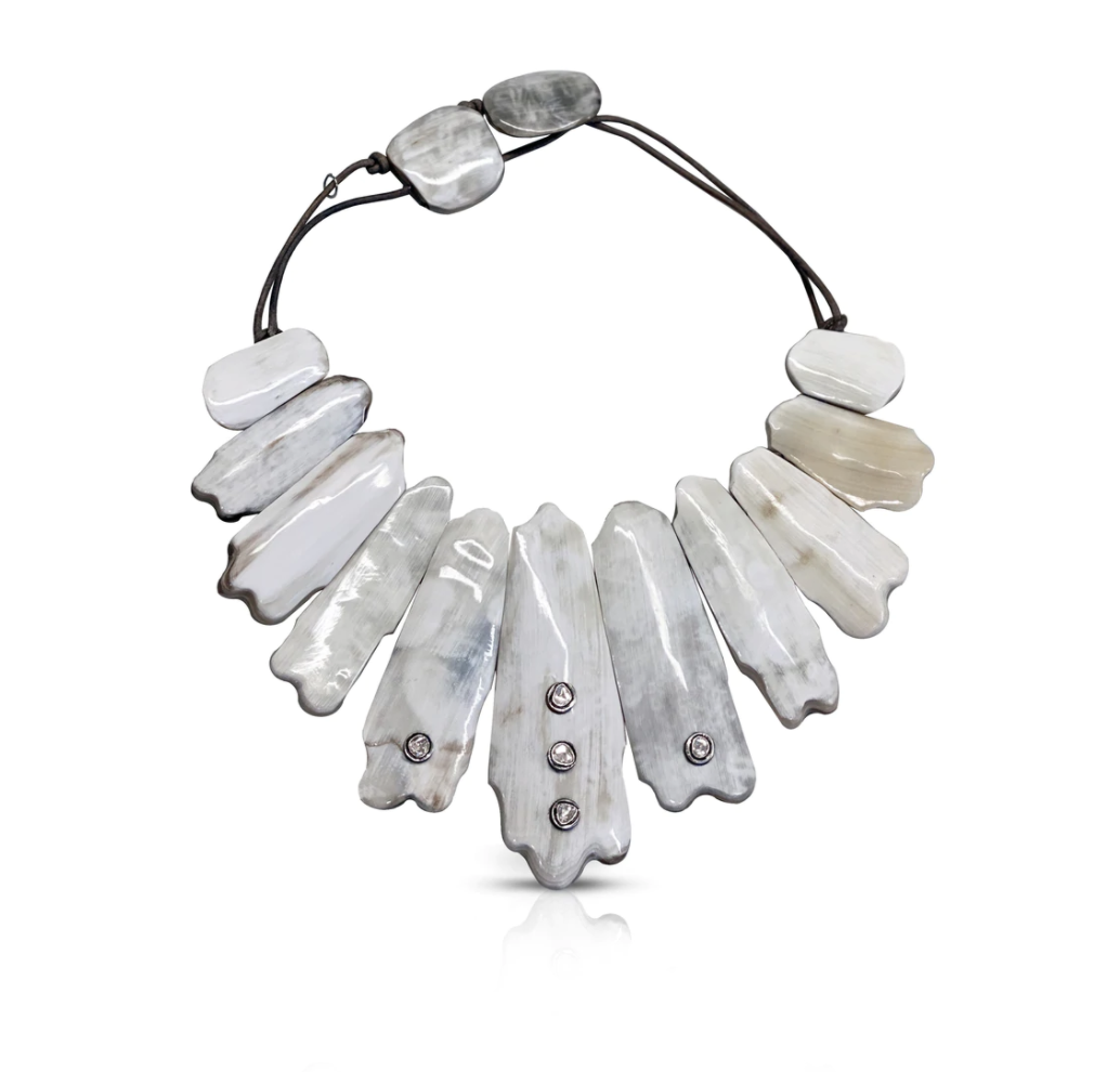 Polished Light Horn Collar - Jill Alberts Jewelry