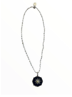 Sway Bakelite & Diamond Pendant with Labradorite Chain