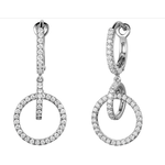 Jill Alberts White Diamond Circle Drop Earrings