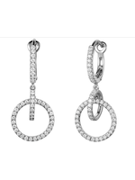 Jill Alberts White Diamond Circle Drop Earrings