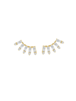 Rachel Reid Diamond Baguette Swish Earrings