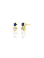 Rachel Reid Sapphire & Diamond Duo Stud Earrings