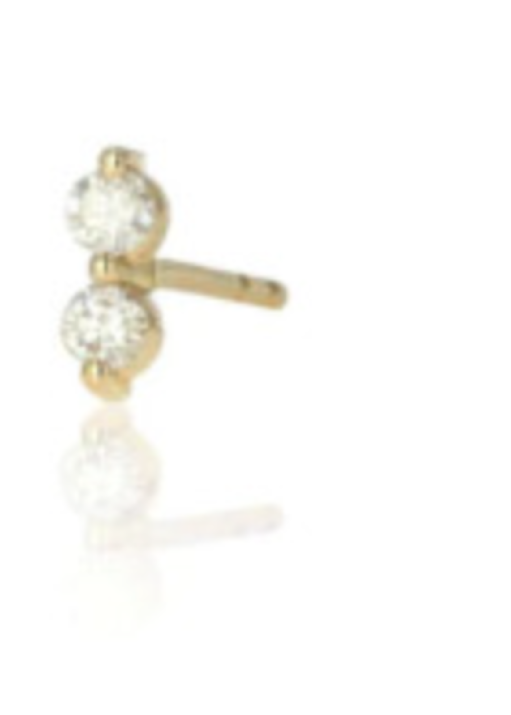 Rachel Reid Single Mini Double Diamond Stud Earring