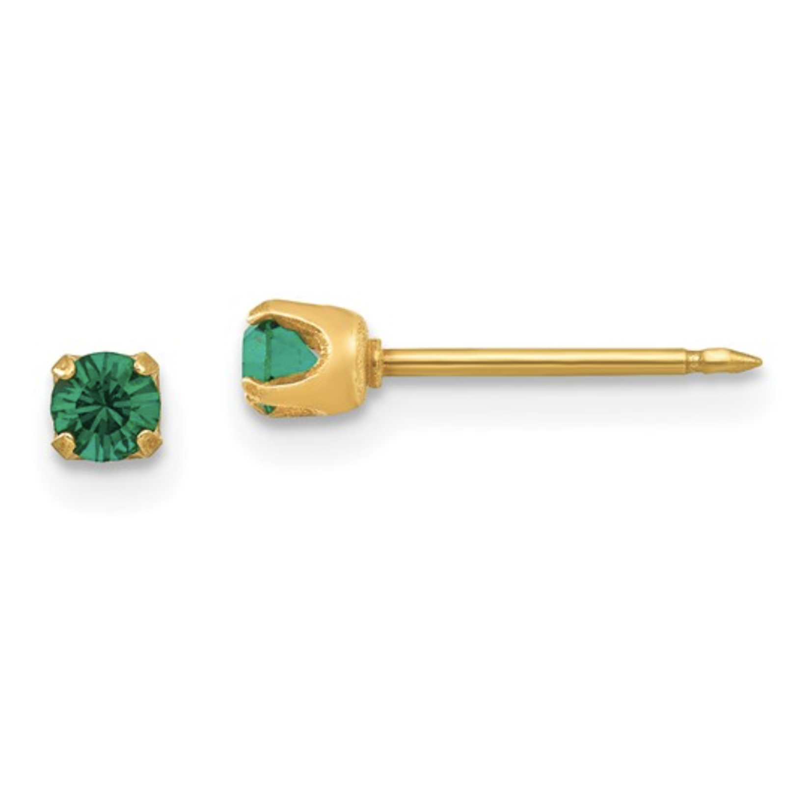 Jill Alberts Green Crystal- May Birthstone Stud Earrings