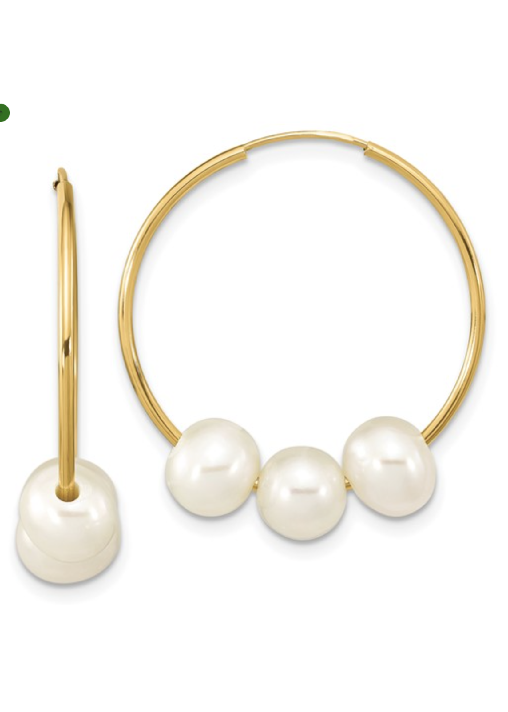 Jill Alberts Semi-Round Pearl Hoop Earrings