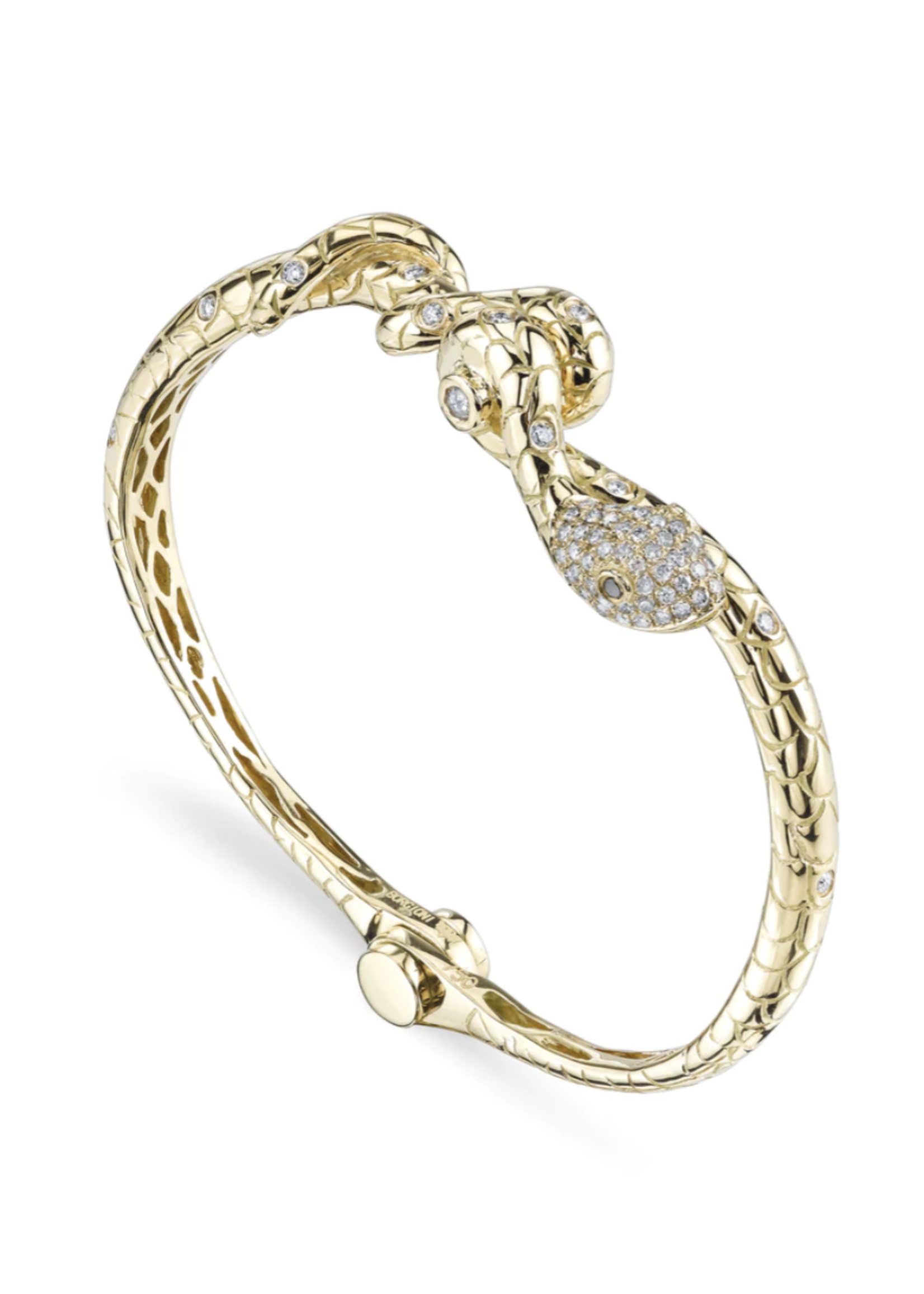 Borgioni Diamond Snake Handcuff Bangle