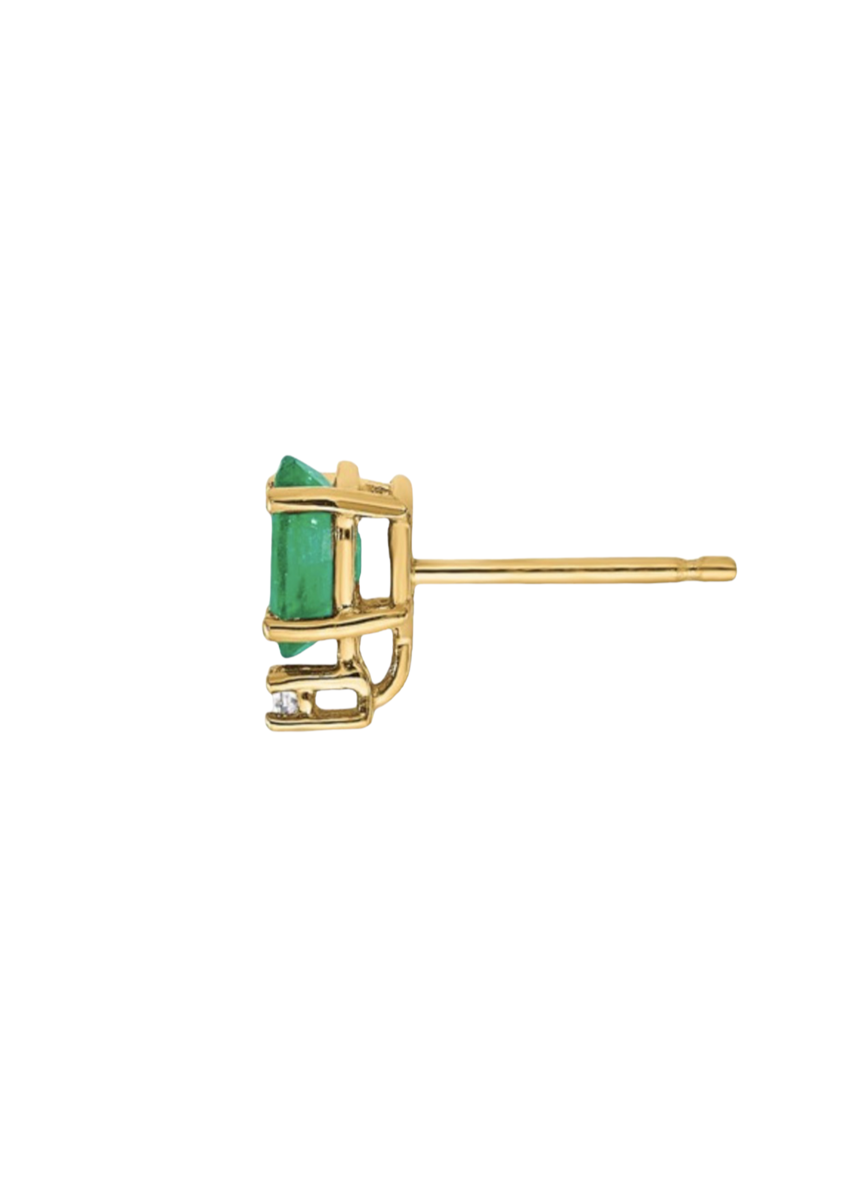 Jill Alberts Single Emerald Diamond Post Earring