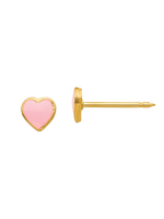 Jill Alberts Pink Heart Stud Earrings