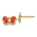 Jill Alberts Red Butterfly Stud Earrings