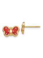 Jill Alberts Red Butterfly Stud Earrings