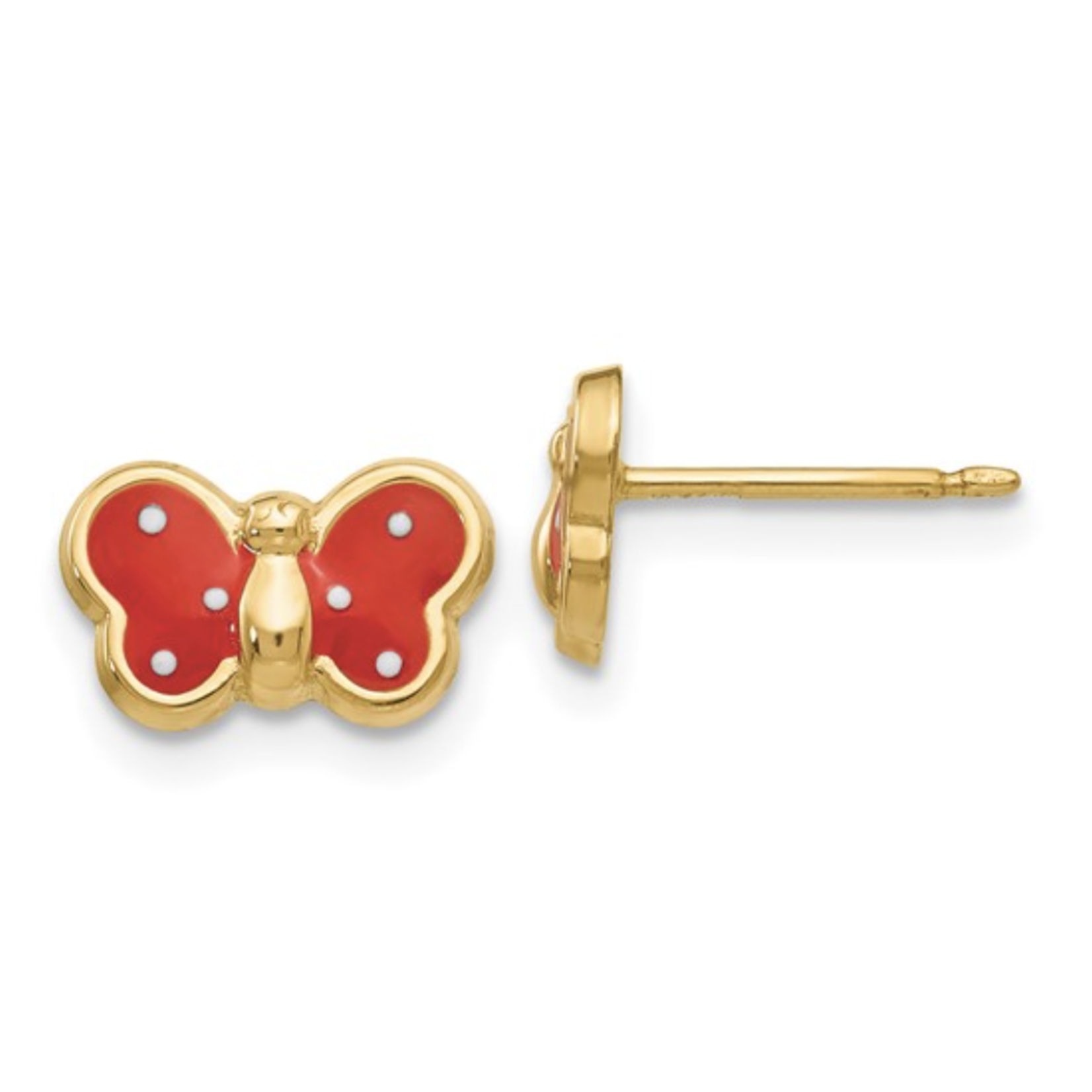 Jill Alberts Red Butterfly Stud Earrings