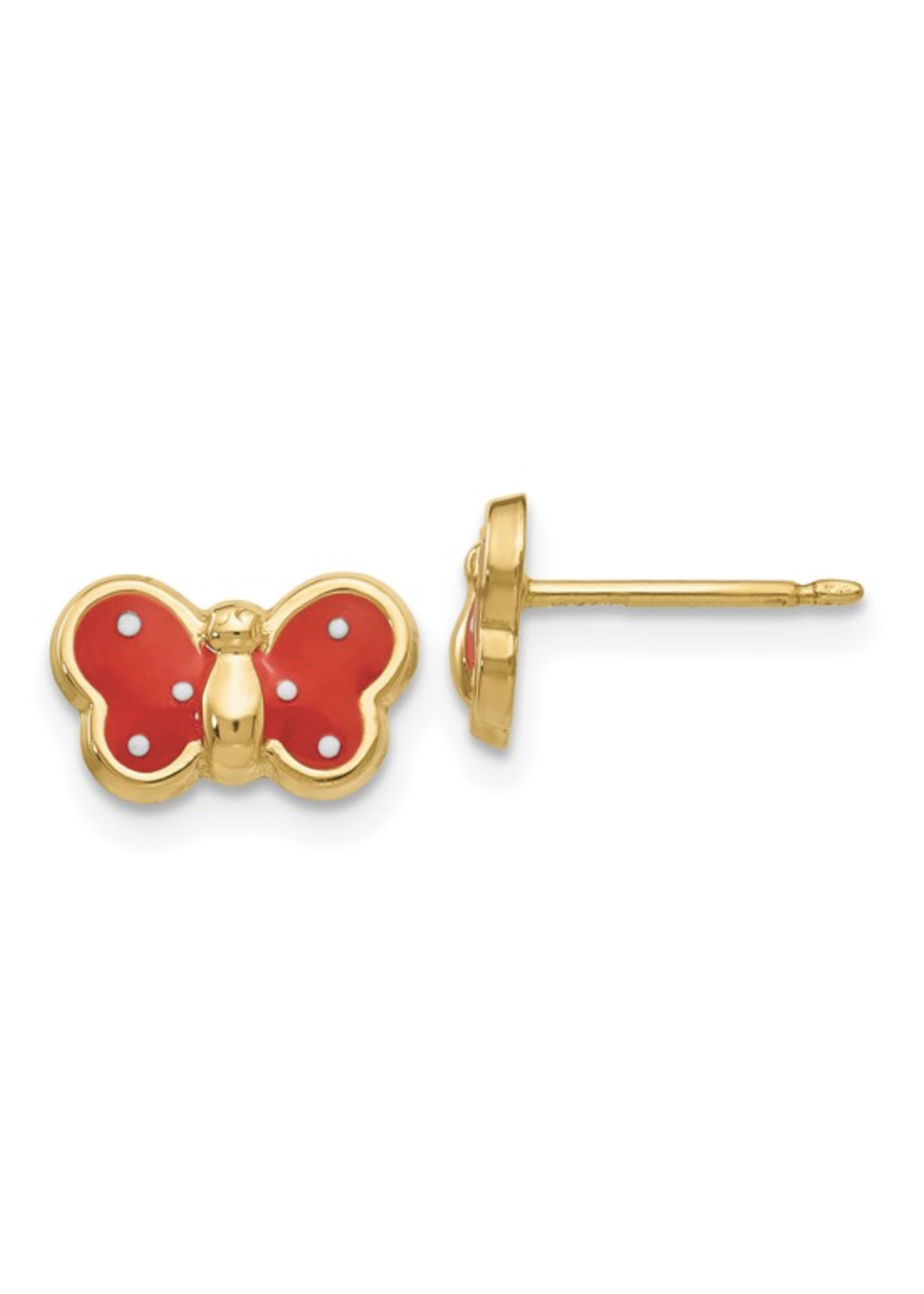 Jill Alberts Red Butterfly Stud Earrings