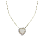 S. Carter Designs Baguette Walrus Tusk Heart Charm Necklace
