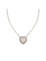 S. Carter Designs Baguette Walrus Tusk Heart Charm Necklace