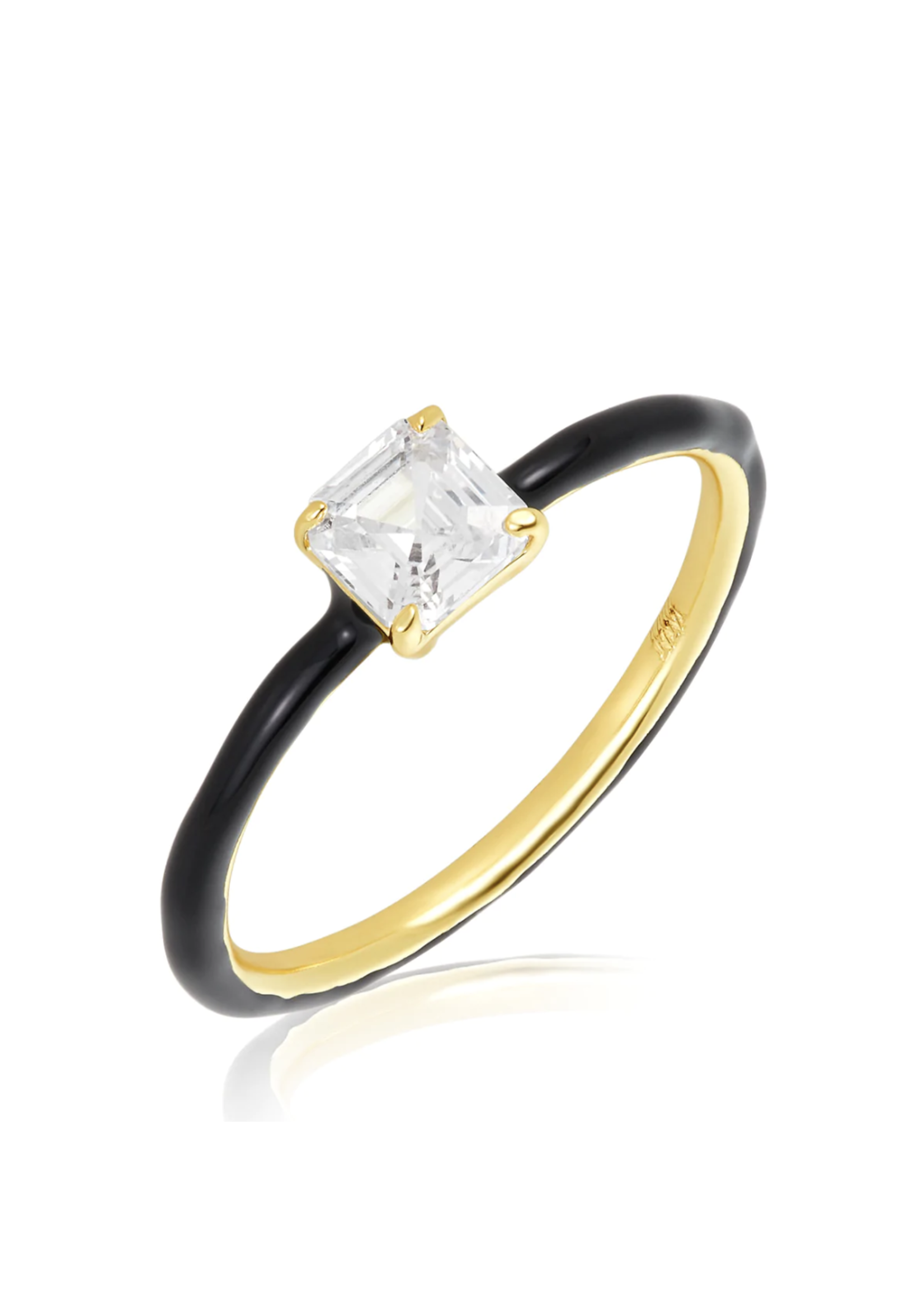Melinda Maria Gold & Black Diamondette Ring