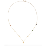 Scosha Shroom Charm & Gem Bezel Station Necklace