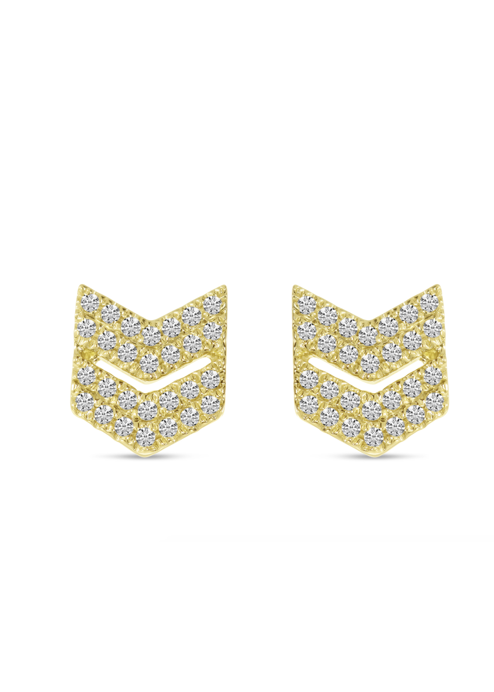 Jill Alberts Diamond Chevron Stud Earrings